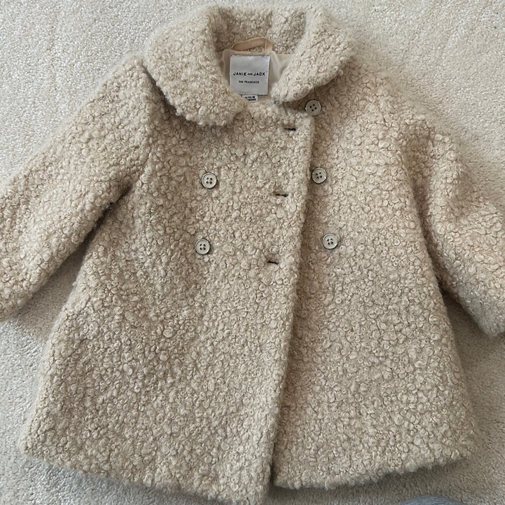 Jamie and Jack cream/beige coat 12-18 months